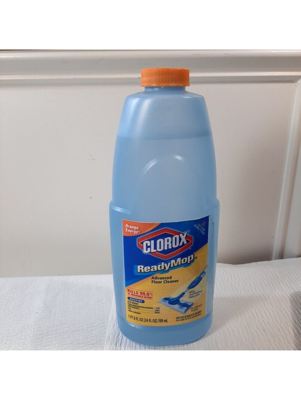 Clorox Ready Mop Advanced Floor Cleaner Refill Bottle 24oz Orange Energy 75%full
